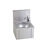 HorecaTraders Stainless steel sink round with back wall | 38x35cm