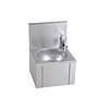 HorecaTraders Stainless steel washbasin round with back wall | 38 x 35 cm