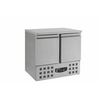 Refrigerated workbench stainless steel 2 doors | 90 x 70 x 87 cm