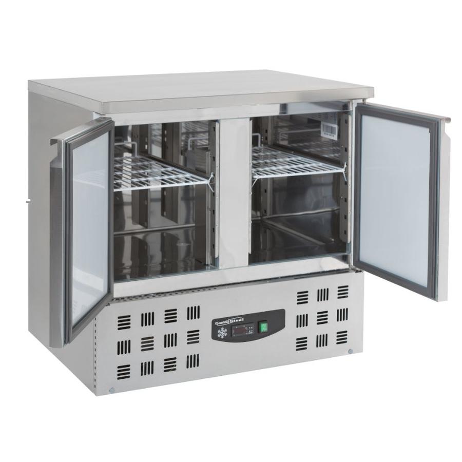 Etabli réfrigéré en acier inoxydable 2 portes | 90 x 70 x 87 cm