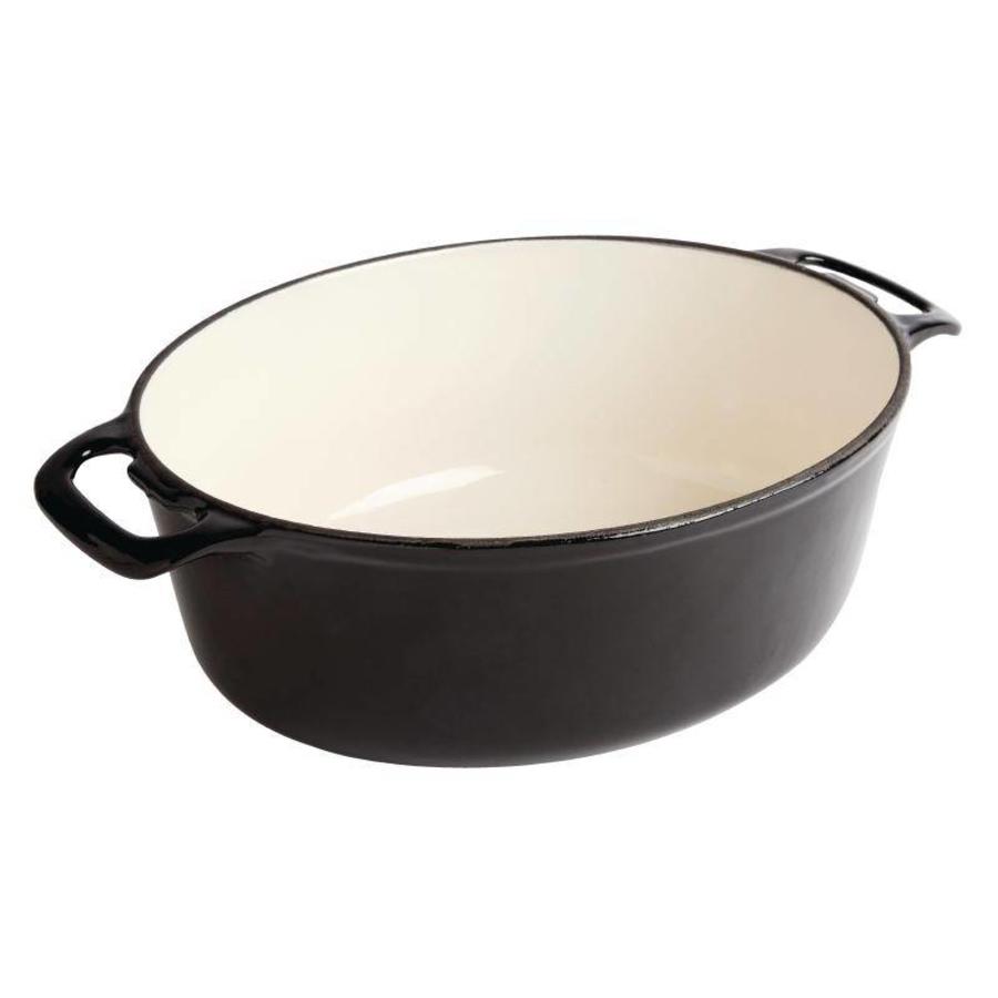 Ovale Bratpfanne, Schwarz, 5 l | 24x30cm