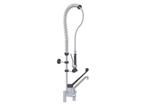  HorecaTraders Douche de pré-rinçage en acier inoxydable avec robinet intermédiaire et commande au coude 