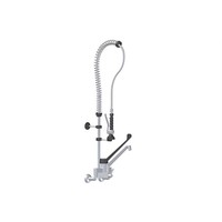 Douche de pré-rinçage en acier inoxydable avec robinet intermédiaire et commande au coude