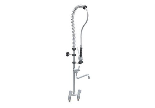  HorecaTraders Douche de pré-rinçage monotrou en acier inoxydable avec robinet intermédiaire 