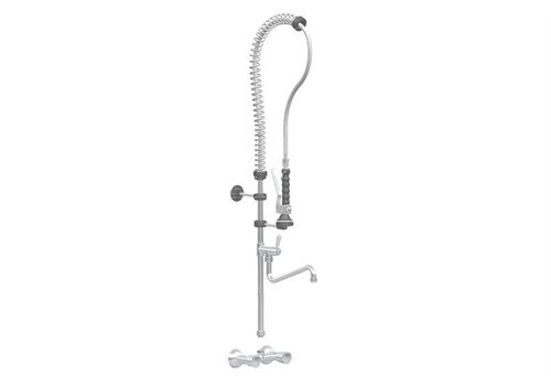  HorecaTraders Stainless Steel Double Hole Wall Pre-Rinse Shower Elbow Control 