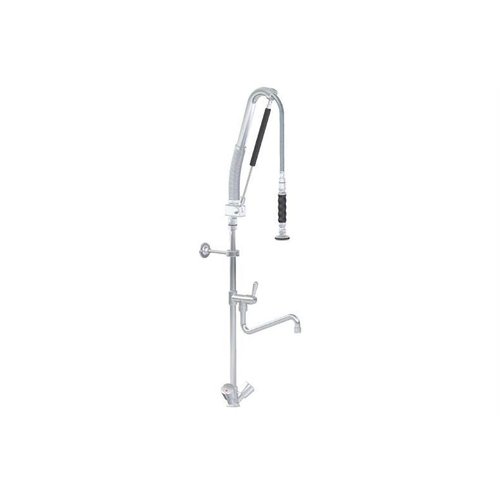  HorecaTraders Robinet intermédiaire quart de tour pour douche pré-rinçage monotrou en acier inoxydable - Avec pompe 