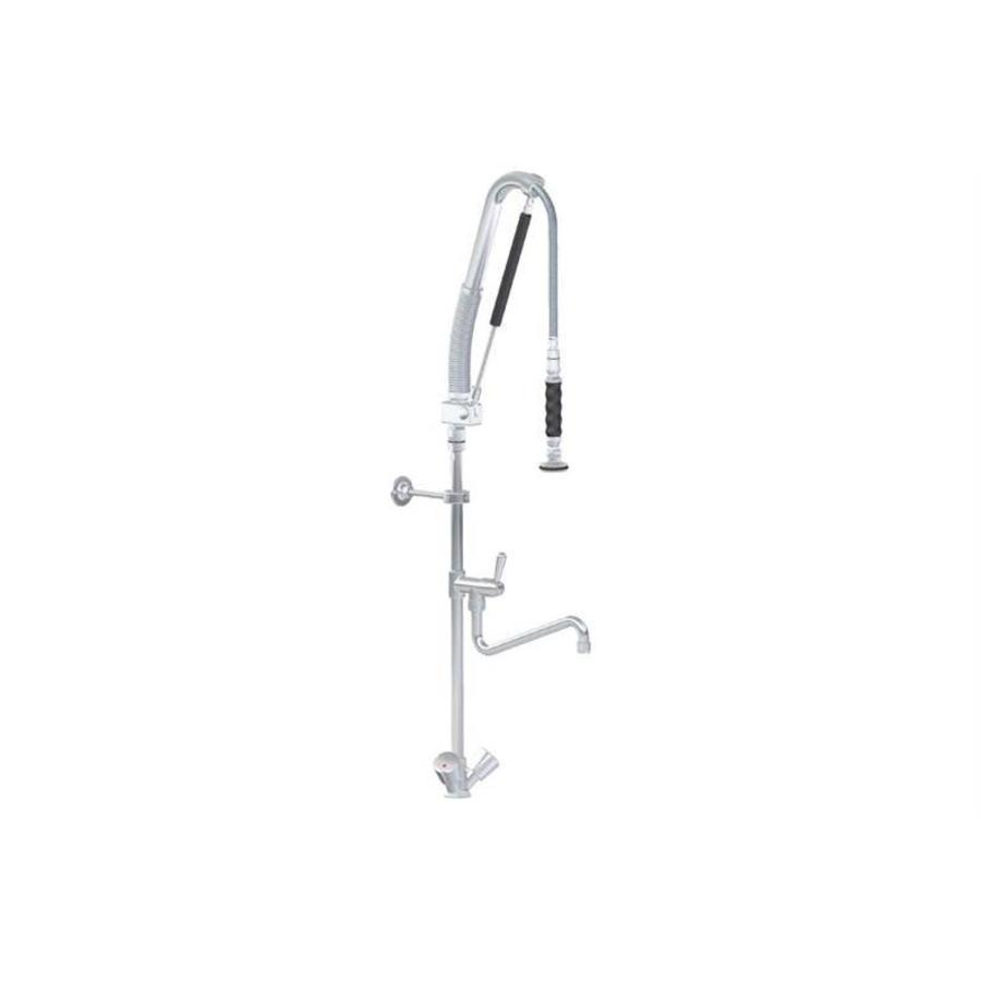 Robinet intermédiaire quart de tour pour douche pré-rinçage monotrou en acier inoxydable - Avec pompe