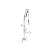 HorecaTraders Stainless Steel Double Hole Pre-Rinse Shower Quarter Turn Intermediate Tap - With Pump