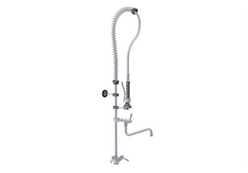  HorecaTraders Robinet intermédiaire quart de tour pour douche pré-rinçage monotrou en acier inoxydable 