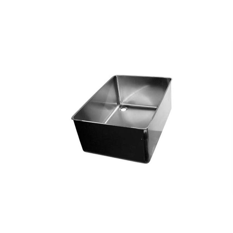 Évier rectangulaire en acier inoxydable sans trop-plein | 2 formats