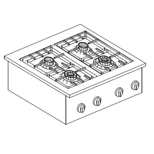  Combisteel Unité de cuisson à gaz encastrable en acier inoxydable | 4 brûleurs 