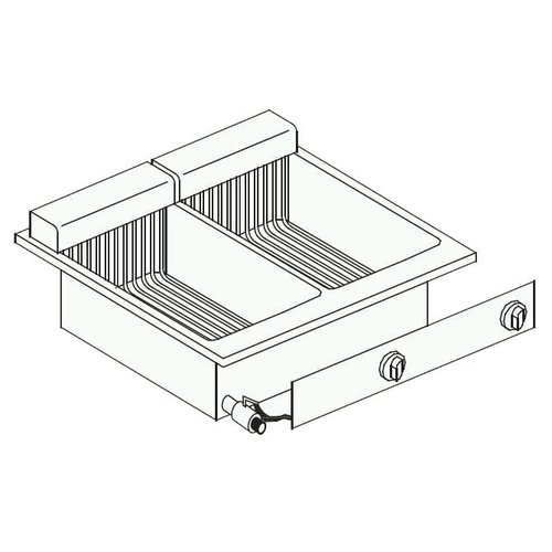  Combisteel Built-in electric fryer | 2 x 8 litres 