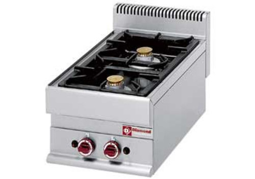  HorecaTraders Cuisinière à gaz encastrable | 2 brûleurs 