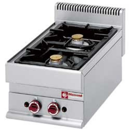  HorecaTraders Cuisinière à gaz encastrable | 2 brûleurs 