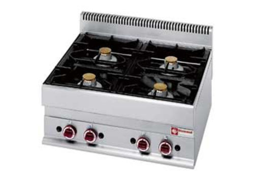  HorecaTraders Cuisinière à gaz encastrable | 4 brûleurs 