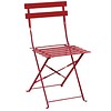 Bolero Chaises de bistrot en acier rouge | 2 pièces