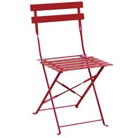 Chaises de bistrot en acier rouge | 2 pièces