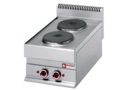  HorecaTraders Cuisinière électrique encastrable | 2 plaques chauffantes rondes 