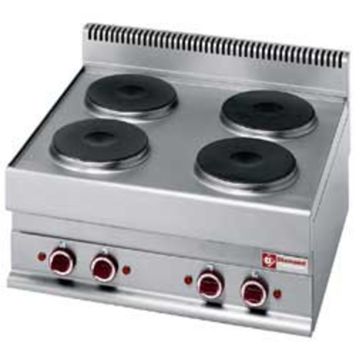  HorecaTraders Cuisinière électrique encastrable 4 plaques rondes 