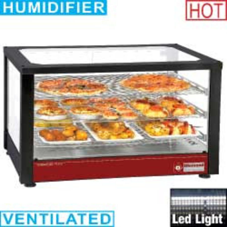 Vitrine chauffante, ventilée, 3 niveaux, panoramique