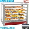 HorecaTraders Stainless steel heated display window ventilated, 5 levels, panoramic