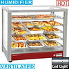 HorecaTraders Stainless steel Heated showcase ventilated, 5 levels, panoramic