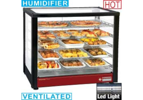  HorecaTraders Vitrine chauffante, ventilée, 5 niveaux, panoramique 
