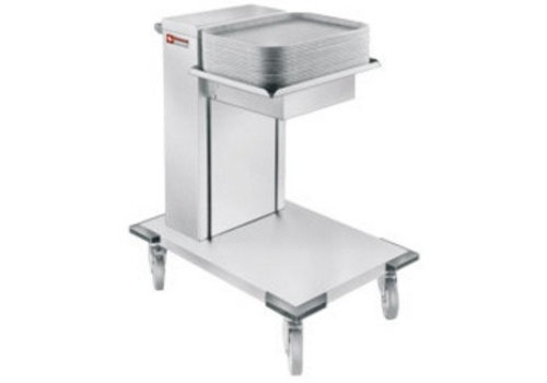  HorecaTraders Restaurant Tray Stacker Stainless Steel with Wheels 