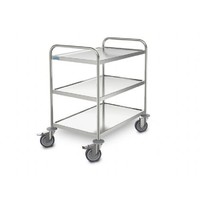 Stainless steel serving trolley with 3 shelves | 3 sizes