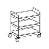Stainless steel serving trolley with 3 shelves | 3 sizes