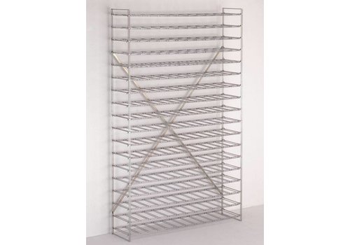  HorecaTraders Casier à vin chromé | 100 bouteilles 100 x 30 x (H) 105 cm 