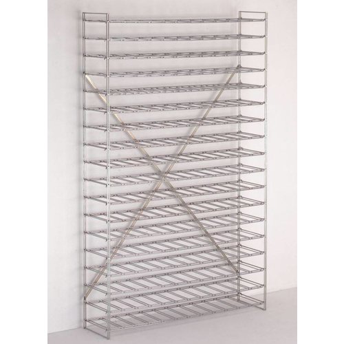  HorecaTraders Wine Rack Chrome Plated | 100 Bottles 100 x 30 x (H) 105cm 