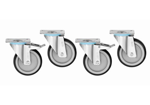  Bartscher Castor wheels set 4 pieces | 2 with brake 