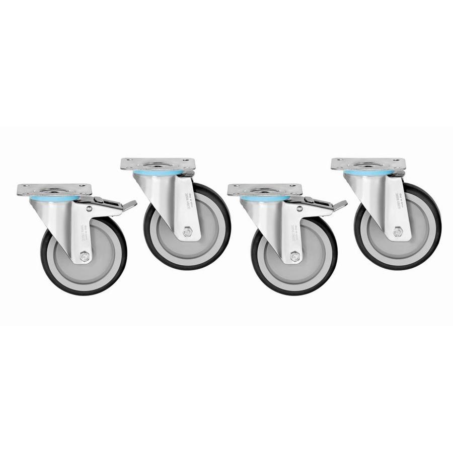 Castor wheels set 4 pieces | 2 with brake