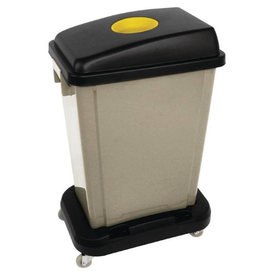 Poubelle de recyclage en plastique | 56 litres | Beige