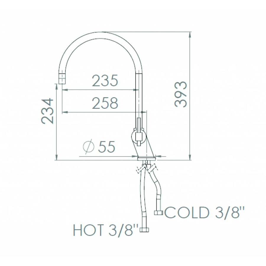 Single Lever Mixer Tap With Round Neck Chrome Plated