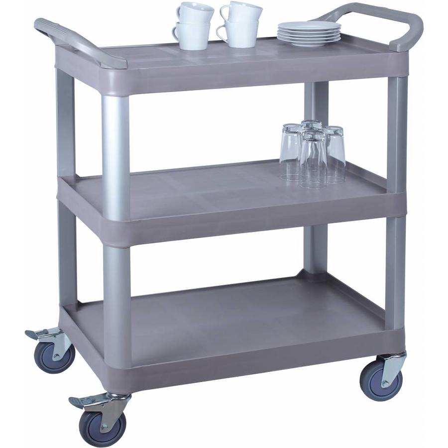 Plastic serving trolley with 3 shelves | Wouter