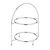 HorecaTraders Stainless steel Etagere standard thin shape - 2 Floors | Max Ø27 cm