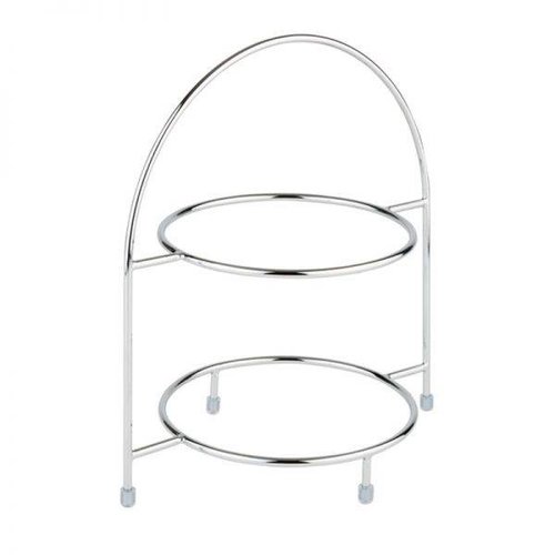  HorecaTraders Stainless Steel Etagere Standard Thin Shape - 2 Tiers | Max Ø27 cm 