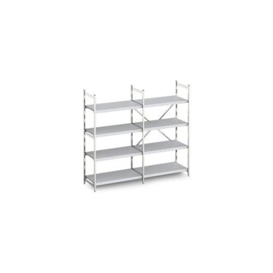 Aluminum rack with closed shelves 50 cm deep | 10 formats