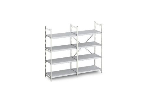  Hupfer Aluminum rack with closed shelves 60 cm deep | 10 formats 