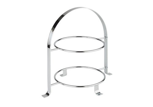  HorecaTraders Présentoir à 2 niveaux en acier inoxydable | Max Ø27 cm 