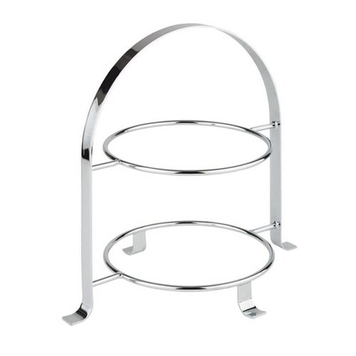  HorecaTraders Stainless steel tiered stand - 2 tiers | Max Ø27 cm 