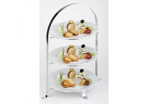  HorecaTraders Étagère de luxe - 3 niveaux | Max Ø27 cm 
