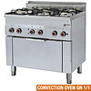 HorecaTraders Gas stove 5 burners and electric convection oven