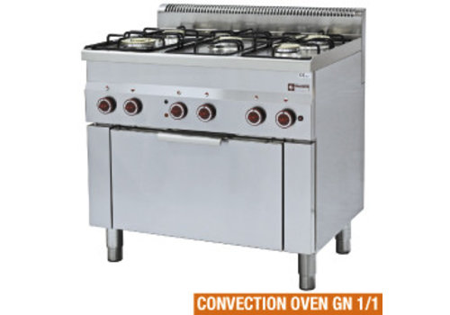  HorecaTraders Gas stove 5 burners and electric convection oven 