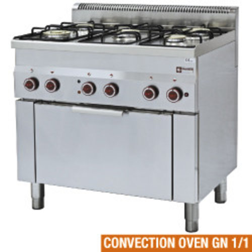  HorecaTraders Gas stove 5 burners and electric convection oven 