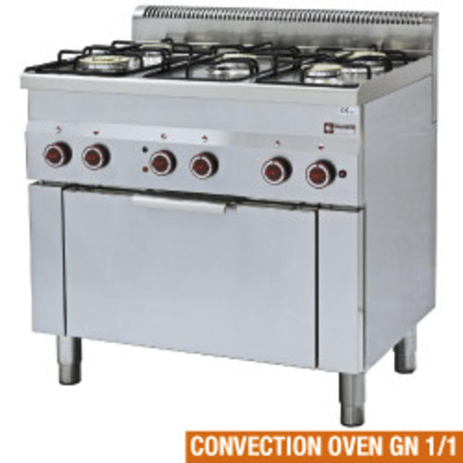 Cuisinière à gaz 5 feux et four électrique à convection