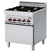 HorecaTraders Gas stove 4 burners 3.6 and 5kW with gas oven