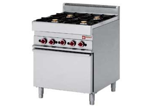  HorecaTraders Cuisinière à gaz 4 feux 3,6 et 5 kW avec four à gaz 